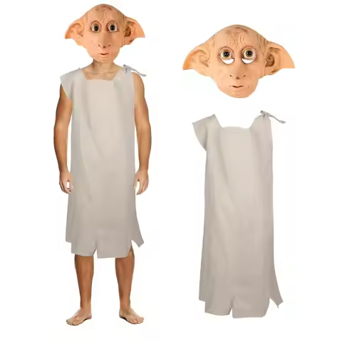 Dobby Costume Adult Dobby Mask Elf Ears Full Head Latex Mask Halloween Party Realistic Cosplay Dobby