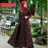 Gris New Gamis Batik Wanita Modern Kombinasi Polos-Gamis Batik