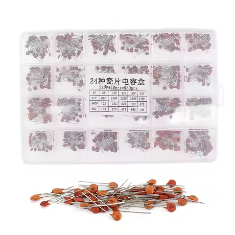 Ceramic Capacitor Kit Set 300pcs/960pcs 2pF-0.1uF Electronic Components Capacitor Assorted Kit IC Sa