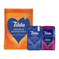 Tilda Basmati Rice Family Pack - Brown 1KG Pure 1KG And Premium 5KG