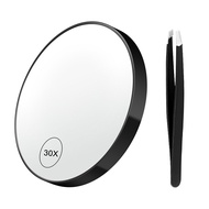 30X Magnifying Mirror3.5 inches Magnified Makeup Mirror with Suction Cup and TweezersTravel Magnifyi