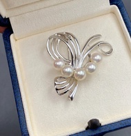 🦋 Mikimoto Pearl Brooch Butterfly Akoya Pearl Silver Brooch御本木Mikimot珍珠胸針 蝴蝶胸针 日本海水珍珠Akoya銀胸針 日本公主同款