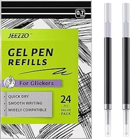 jeezzo Gel Ink Refills for Retractable Click Pens Black Medium Point Compatible with Pilot G2 Pentel