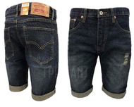 TPPJEANS Mens Shorts Raw Selvedge Denim กางเกงยีนส์ขาสั้นสีบลูฟอกสนิม แต่งขาด ริมแดง เป้าซิป Size 28