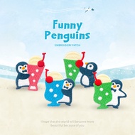 Soda Penguin Embroidered Sticker & Iron-On Patch [ Blueberry | Melon | Strawberry ]