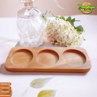3-hole Wooden tray coaster 28x10 cm Wooden tray coaster coffee coaster - 1 slot, 6 cm