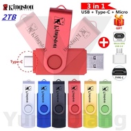 Kingston Rotary OTG Finger Drive Pen Hard Drive USB&Type-C Data Storage Flash Drive 8GB 16GB 32GB 64