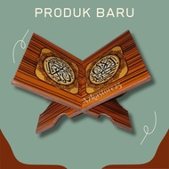 Latest Rekal Al Quran Teak Motif Calligraphy Rehal Al-Quran Table Holder Quran Coaster