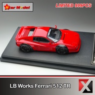 Star Model 1: LB Works Ferrari 512 TR Red with Black Rim Popup Headlight