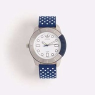 【吉米.tw】全新正品 adidas Originals 愛迪達三葉草 皮錶帶 藍色波點 腕錶手錶 ADH3054 ex
