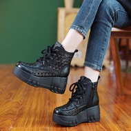 Bovine Leather Thick-soled Internal Heel Boot Sandals