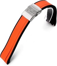 StrapXPro Rubber Watch Strap compatible with Seiko 5 Sport 5KX SRPD55 GMT SSK001, Orange