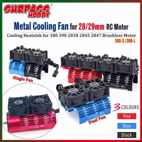 SURPASS HOBBY RC Motor Fan Metal Cooling Heatsink Single/Double Fans for 380 390 2838 2845 2847 28/2