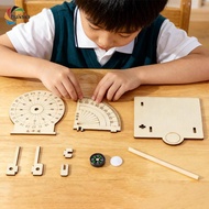chulisia Wood Sundial Clock Model Educational Toy DIY Assembly Learning Toy Building Kit