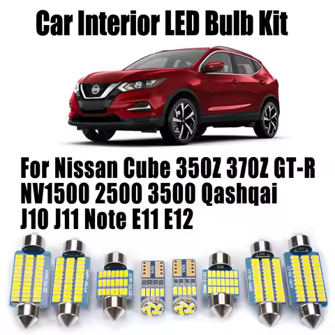 LED Interior Car Bulbs Light Kit For Nissan Cube 350Z 370Z GT-R NV1500 2500 3500 Qashqai J10 J11 Not