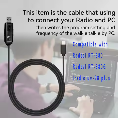 Radtel USB Programming Cable Type C Interface For Radtel RT-880 RT-880G RT-6D UV-98 plus R5000 R6000