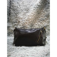 Glossy Leather Baguette Bag