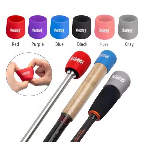 Kingdom Fishing Rod Handle Protective Case Bottom Protector Tight Silicone Rod Plug Fishing Tackle A