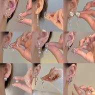 Fresh Korean Style Then We Danced Exquisite Micro-Inlaid Zircon Blue Classy Earrings Classy Earrings