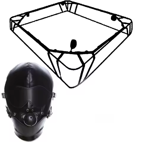Open Leg Adult Games BDSM Bed Bondage Rope Straps Handcuffs Ankle Head Mask Eye Mask with Mouth Plug