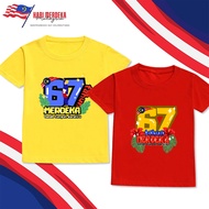 Malaysia 67 Tahun Merdeka T-shirt National Day Kid Top Boy and Girl Celebrating Malaysia Independenc