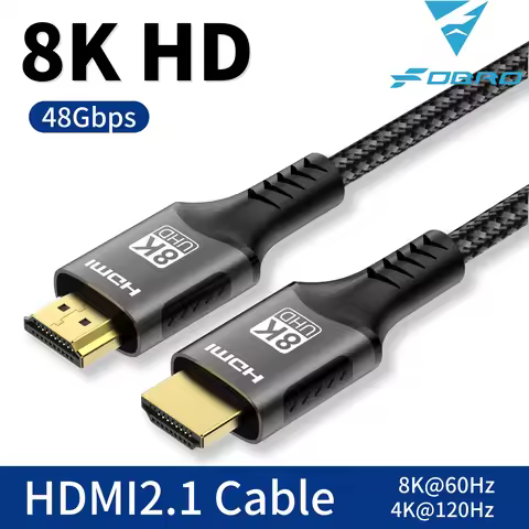 FDBRO HDMI 2.1 Cable 8K@60Hz 4K@120Hz HDMI Cable 48Gbps Adapter For HDTV RTX 3080 eARC HDR Video Cab