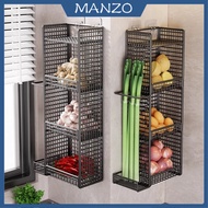Kitchen Onion Ginger Garlic Storage Rack Wall Mounted Vegetable Shelf Iron Multi-Layer Wall Rack For