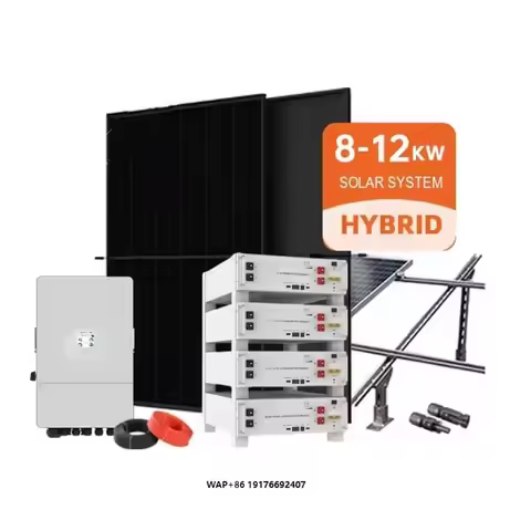 Deye 8Kw 10Kw 12Kw Battery Hybrid Home Solar Energy Storage System Set Complete Black Solar Panel Ki