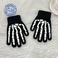 Halloween Mittens Female Costumes Gloves Keep Outdoors Gloves Skeleton Warm Skull G8n3