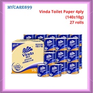 Vinda Toilet Roll Vinda Toilet Paper Sealed Packaging 厕纸 4Ply 1Box(27 Rolls) MY