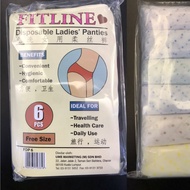 FITLINE DISPOSABLE MEN'S/LADIES/ MATERNITY UNDERWEAR/PANTIES (6 PCS)