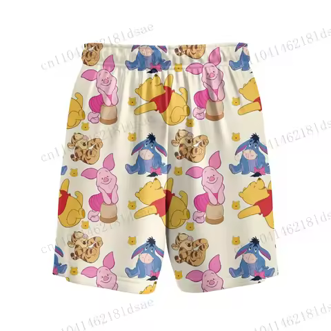 HOT 3D printed shorts Winnie the Pooh Beach sleeping sports outdoor polyester fiber men and women ad
