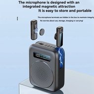 Bluetooth Voice Amplifier with Magnetic Wireless Lavalier Lapel Microphone for Classroom/Yoga/Confer
