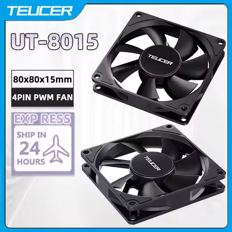 TEUCER 8015 Computer Case Fan 80mm/92mm 4-pin PWM High Airflow Ultra-thin Cooling Fan 1200-3000RPM C