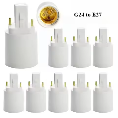 10pcs G24d To E26 LED Light Base Converter2Pin G24 To E27 Lamp Holder Adapter Allow You Install E27 