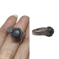 แหวนหินอาเกต แหวนหินโมรา หิน Sulemani Agate หินแท้ธรรมชาติ ทรงกลม ขนาด 59 แหวนเงิน Sterling Silver Rare Old Genuine Natural Sulemani Agate Unique Round Ring Middle East Art Vintage Unisex Jewelry Handmade Size 9US