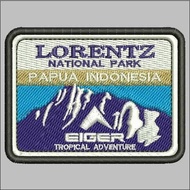EIGER ADVENTURE EG-41 PATCH EMBROIDERY LOGO LORENZ NATIONAL PARK PAPUA INDONESIA V2Eiger