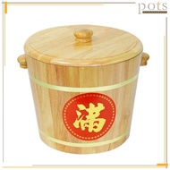 Wooden Rice Bucket Barrel 6kg/10kg/12kg Bekas Nasi Kayu 木制米桶 - 030