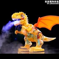 電動拆裝噴霧恐龍模型透明齒輪聲光行走霸王龍兒童玩具新款