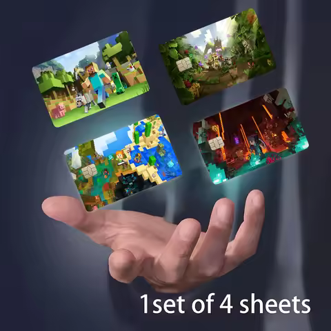 Epic Minecraft Adventure Cartoon 4pcs 1Set Credit Card Skin Stickers For Bank Card Bus Metro Card St