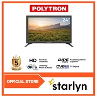 LED Digital TV 24" Polytron PLD 24V1853 / TV POLYTRON 24Inch MURAH
