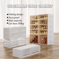 [In stock] Stackable shoe box, shoe rack, shoe cabinet, large-capacity dustproof storage, simple shoe cabinet