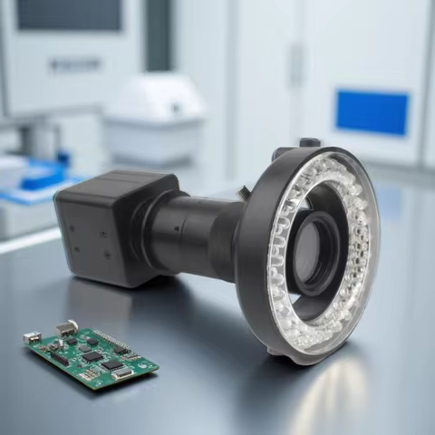 13MP VGA Video Microscope Camera 1080P with 1-130X Zoom C-mount Lens Adjustable Brightness Light Lar