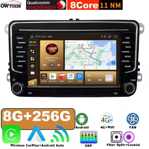 OEM MQB Style 7862 8G+256G Android 13 Car GPS Radio Screen For VW Passat B6 B7 CC Polo Sagitar Santa