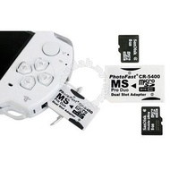 PSP Memory Card Stick Dual 2 Slot Adapter Micro SD MicroSd TF Converter Photofast CR-5400 10MB/s Gam