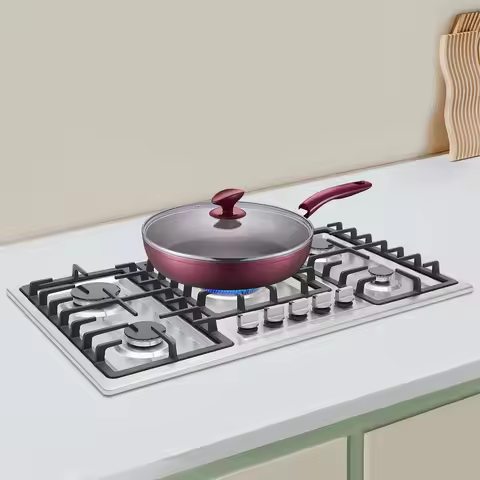 5 Burner Built-in Gas Cooktop Stainless Steel Gas Propane 83*47cm To Clean Gas Cooking Natural Gas B