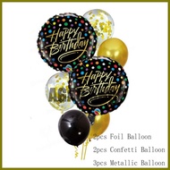 ❖ ◬ ✱ Agar.shop 7pcs Happy Birthday Foil Balloon Set Birthday Party Deco