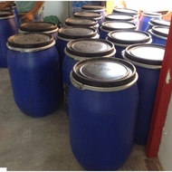 80L 160L 200L 50L Tong Air Kolah Air Tong Drum Biru Kosong TERPAKAI Tangki Simpanan Air Tempayan Pla