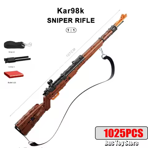 Mould King Ww2 Military Kar98K Building Block Model WW2 Weapons Series Heavy Sniper Rifle Assemble B