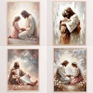 Savior and Boy, Christian Wall Art, Jesus and Boy, Jesus Painting, Bible Printable, Jesus and Childr